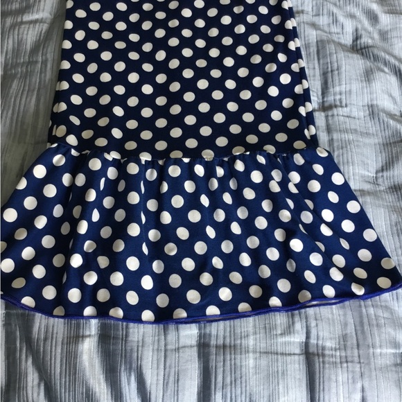 Originality, sleeveless jumpsuit, size Large, navy with white polka dots - Picture 3 of 3